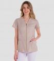 Casaca laboral mujer Beige franjas