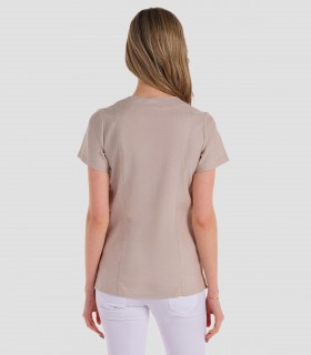 Casaca laboral mujer Beige franjas
