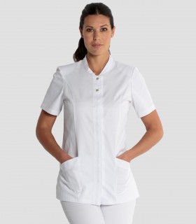 Casaca sanitaria mujer corchetes Blanca