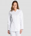 Casaca sanitaria mujer corchetes Manga larga Blanca