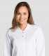 Casaca sanitaria mujer corchetes Manga larga Blanca