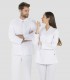 Casaca sanitaria hombre Microfibra Blanca corchetes