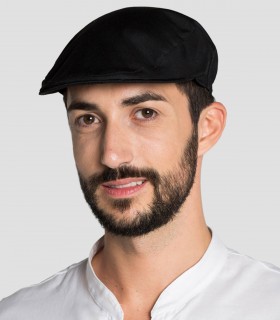 Gorra estilo boina inglés negra para camarero