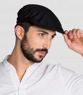 Gorra estilo boina inglés negra para camarero