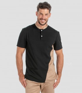 Polo camarero cuello mao bicolor
