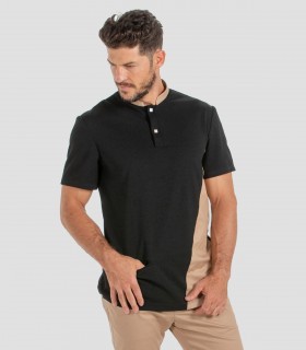 Polo camarero cuello mao bicolor