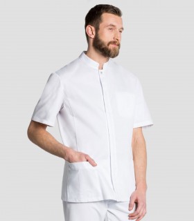 Chaqueta caballero cuello tirilla Blanca