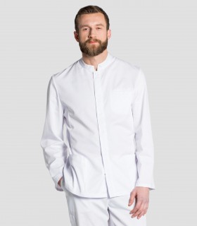 Chaqueta caballero cuello tirilla Blanca Manga larga