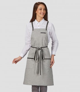 Delantal con peto Cintas Rayas Gris para camarero