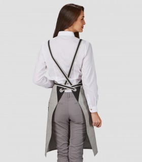 Delantal con peto Cintas Rayas Gris para camarero