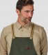 Delantal peto Bicolor Cintas Rayas Verde caqui para camarero