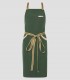 Delantal peto Bicolor Cintas Rayas Verde caqui para camarero