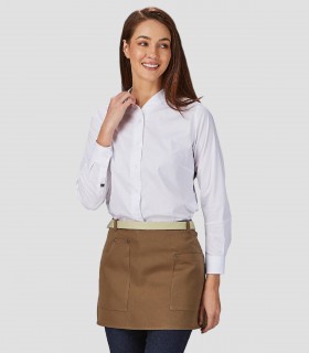 Delantal corto Contrastes de espiga Verde musgo