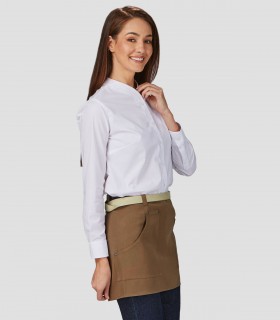 Delantal corto Contrastes de espiga Verde musgo