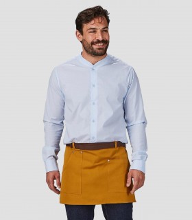 Delantal corto Contrastes de espiga Mostaza