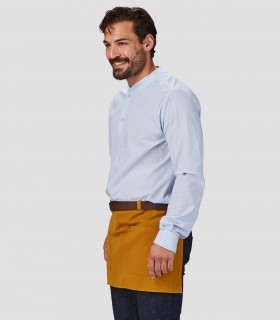 Delantal corto Contrastes de espiga Mostaza