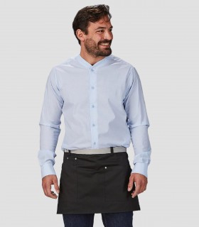 Delantal corto Contrastes de espiga Negro