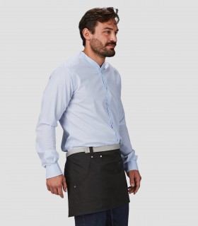 Delantal corto Contrastes de espiga Negro