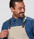 Delantal peto Herrajes en Piel Beige para camarero