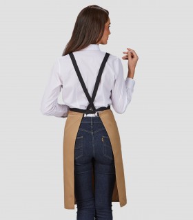 Delantal peto Tirantes contraste Camel para camarero