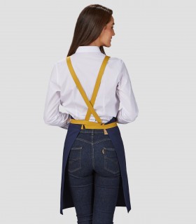 Delantal peto Tirantes contraste Marino para camarero