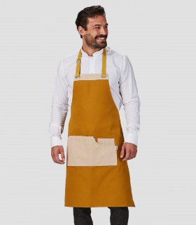 Delantal peto Tirantes Bicolor Mostaza