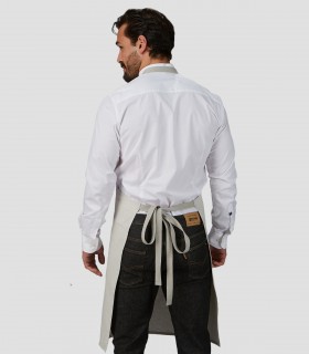 Delantal peto Tirantes Bicolor Gris claro para camarero