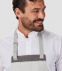 Delantal peto Tirantes Bicolor Gris claro para camarero