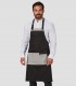 Delantal peto Tirantes Bicolor Negro para camarero