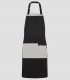 Delantal peto Tirantes Bicolor Negro para camarero