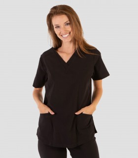 Casaca sanitaria mujer Microfibra elástica 360 Negra