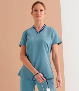 Casaca sanitaria mujer Stretch Aquila Azul ceniza - Monza