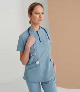 Casaca sanitaria mujer Stretch Lynx Azul ceniza - Monza