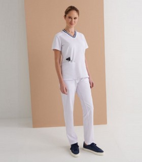 Pantalón sanitario Mujer Stretch Volans Azul ceniza - Monza