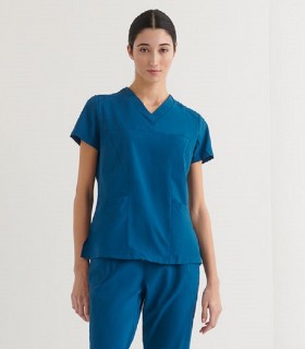 Casaca sanitaria mujer Stretch Ursa Petróleo - Monza