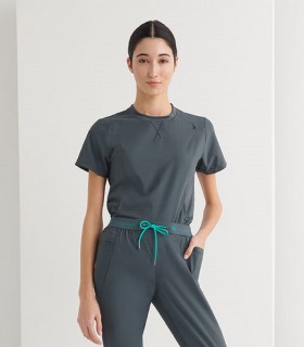 Casaca sanitaria cuello redondo de mujer Perseus Gris - Monza