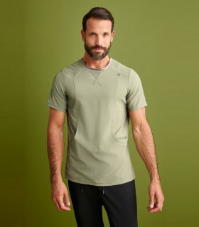 Casaca sanitaria cuello redondo Perseus Verde caqui - Monza