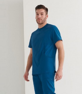 Casaca sanitaria cuello redondo Perseus Petróleo - Monza