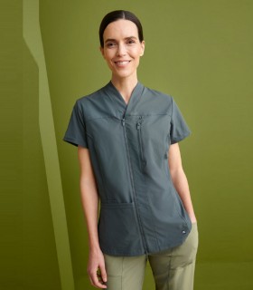 Chaqueta sanitaria mujer cremallera Vela Gris - Monza