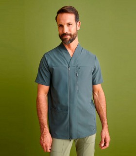 Chaqueta sanitaria unisex cremallera Vela Gris - Monza