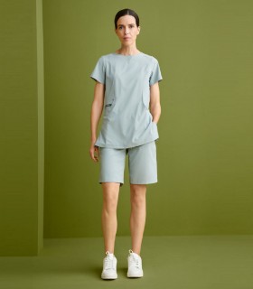 Pantalón sanitario corto Mujer Aries Verde liquen - Monza