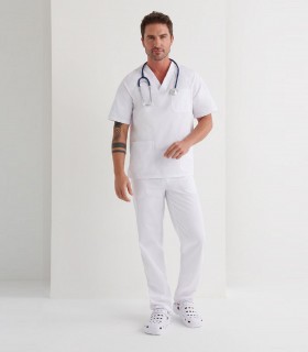 Casaca sanitaria cuello V para personal médico - Monza