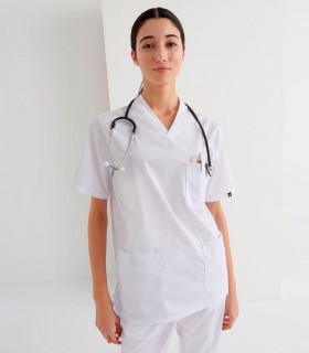 Casaca sanitaria tejido combinado Drago Blanca - Monza