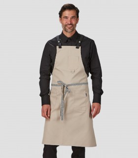 Delantal con peto Beige para camarero