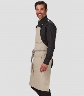 Delantal con peto Beige para camarero