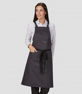 Delantal con peto Gris marengo para camarero