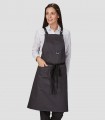 Delantal con peto Ollados Tiras Combi Gris marengo