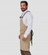 Delantal con peto Beige para camarero