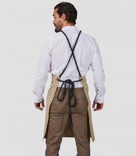 Delantal con peto Beige para camarero