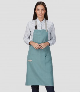 Delantal con peto Verde agua para camarero